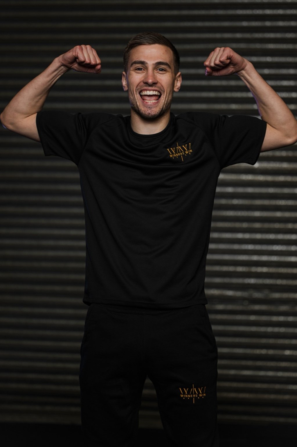 Winners Win performance t-shirt being worn by a professional boxer