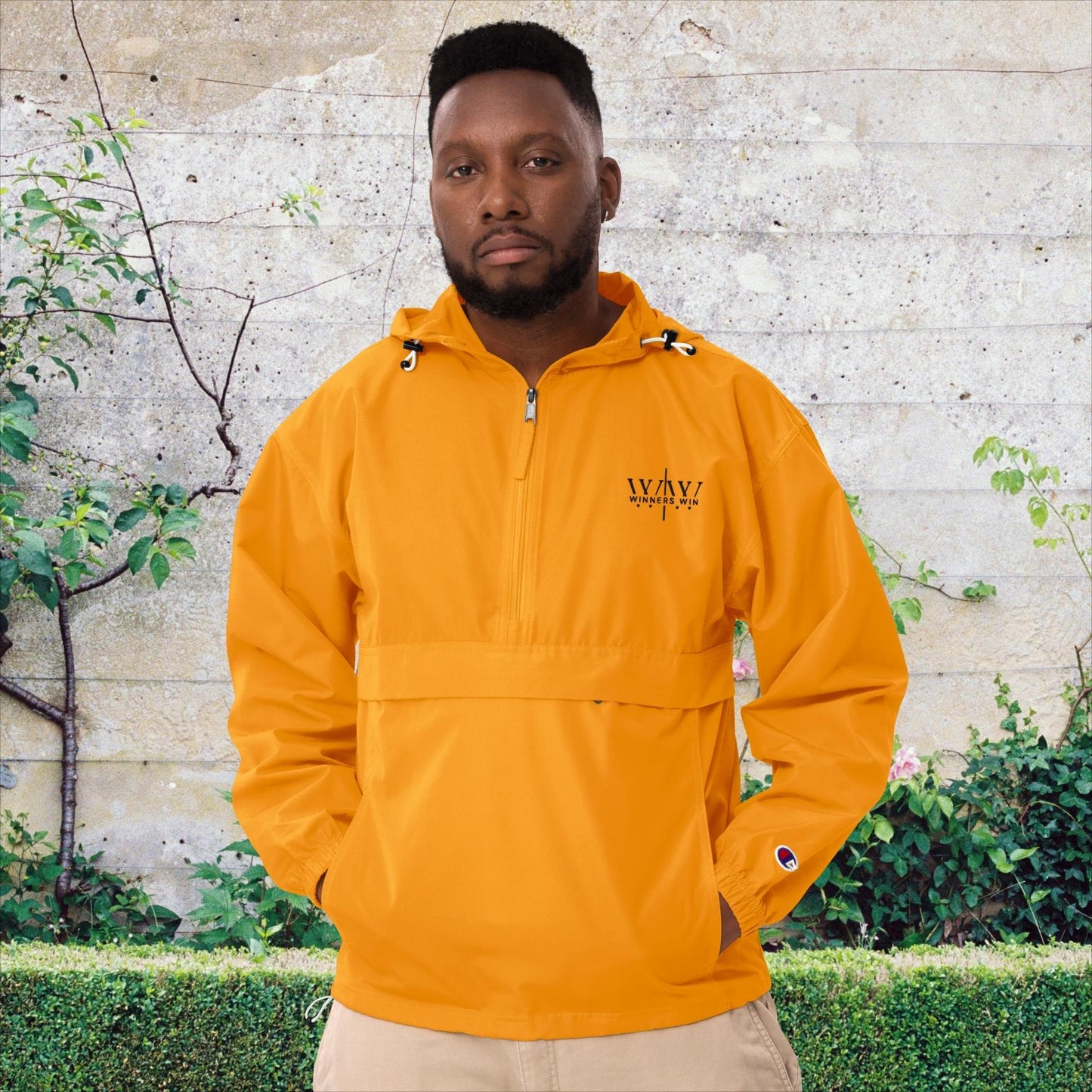 Winners Win flame orange running jacket
