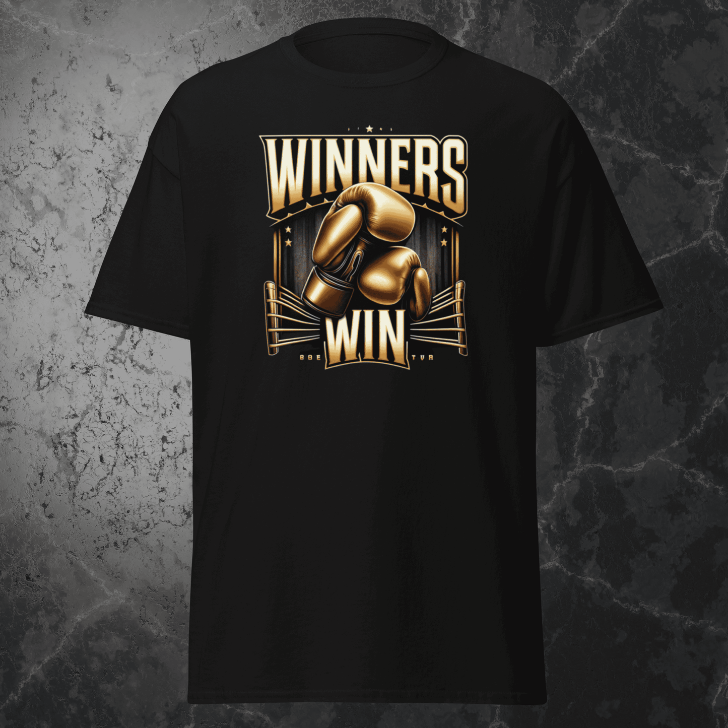 winners win boxing t-shirt in a ghost mockup