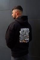 Winners Win high life hoodie being modelled in Belfast