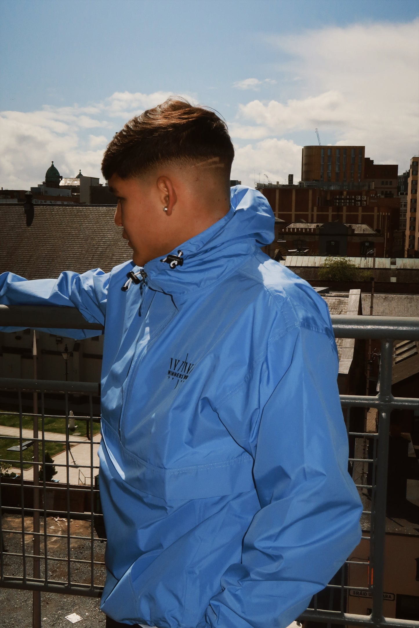 Winners Win running jacket in light blue