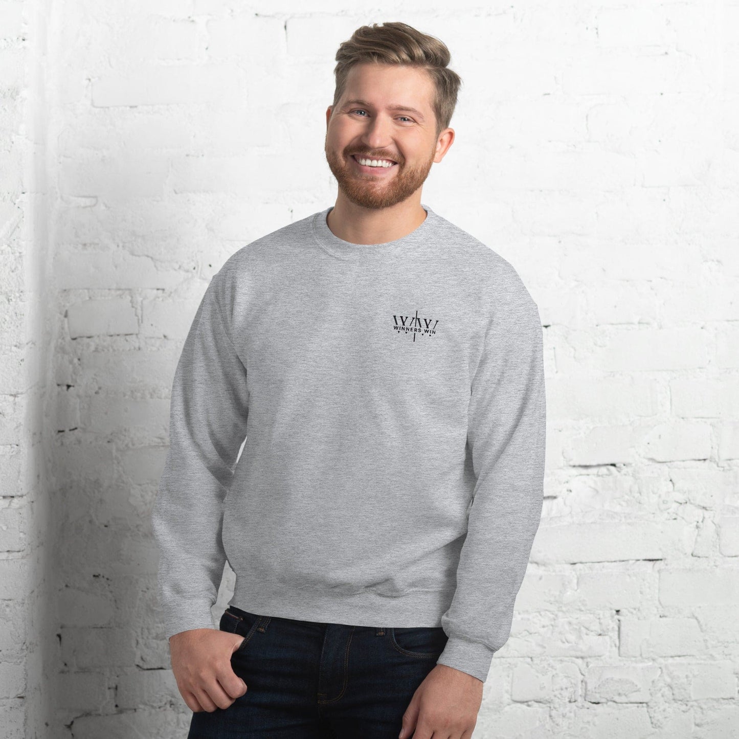 The Winners Win signature sweater in grey