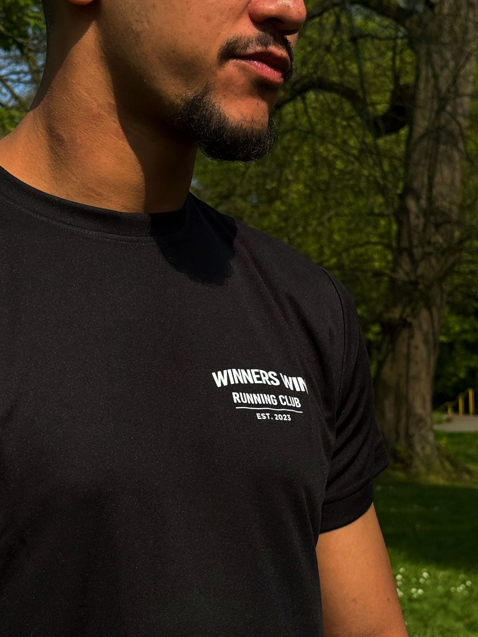 Winners Win Black Running Club T-Shirt.
