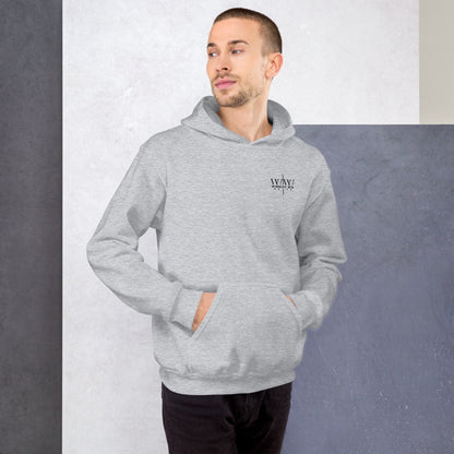 Winners Win grey hoodie being modelled by a male model