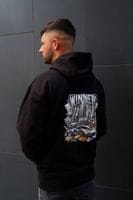 Winners Win high life hoodie being modelled in Belfast 