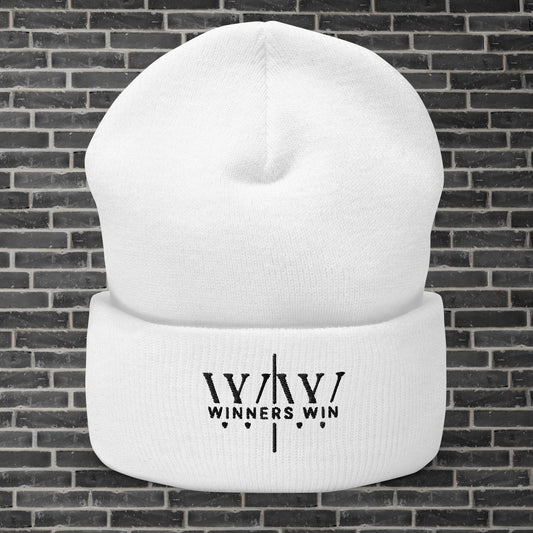 Winners Win White Beanie