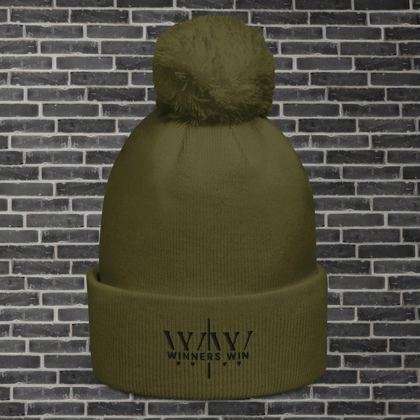 Khaki Pom Pom Beanie