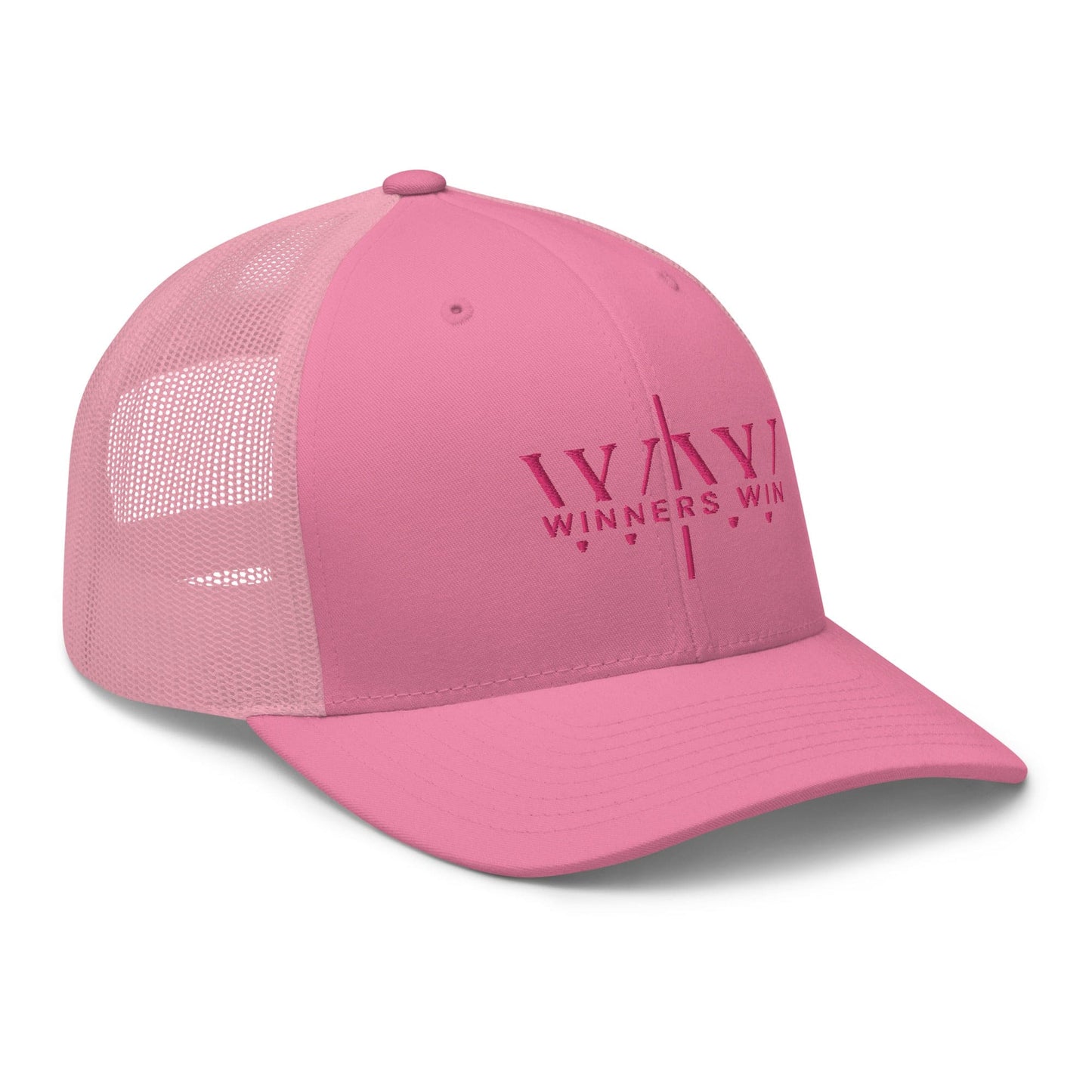 winners win pink hat